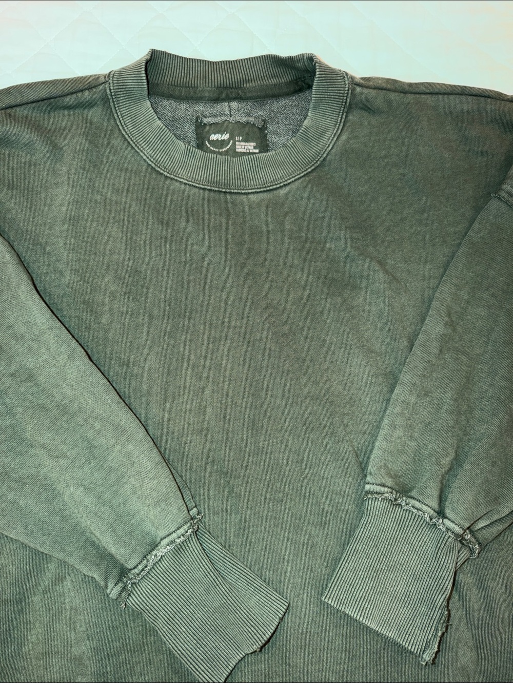 aerie Olive Green Crewneck Sweatshirt